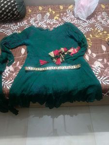 Elegant Green Bandhani Print Kurta