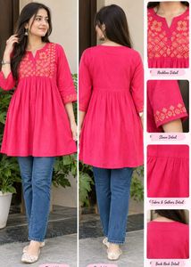 Stylish Pink Kurta with Embroidery