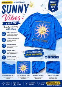 Cute Blue Graphic T-Shirt 💗