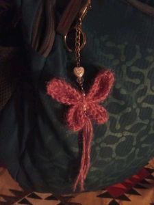 Handmade crochet butterfly keychain