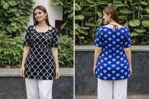 customized short kurtis Printed