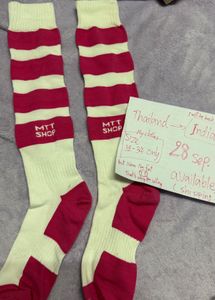 Striped Crew Socks - Pink &amp; White