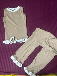 Like new Ruffled Tank Top &amp; Flare Pants Set