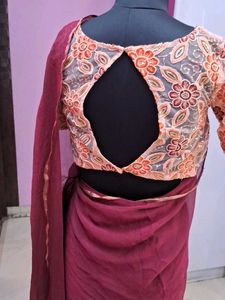 Elegant Maroon Saree For Girls