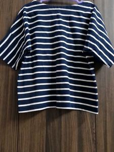 Navy &amp; White Striped Pocket Top
