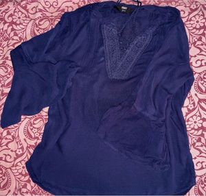 Navy Blue Kurta with Tassel Detail