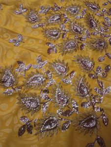 Elegant Yellow Embellished Saree