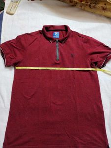 Men's Red Zip Polo T-Shirt