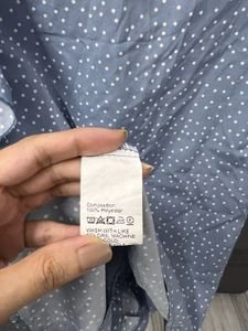 Blue Shein Polka Dot Ruffle Top