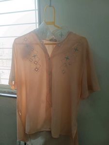 Peach Embroidered Kurta top