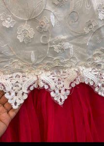 Girl's Party Dress - Red &amp; White