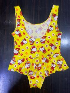 Red &amp; White Striped Bikini for kids