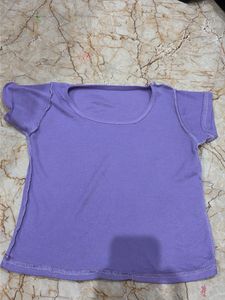 Lavender Ribbed Crop Top