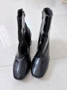 Sleek High Gloss Ankle Boots