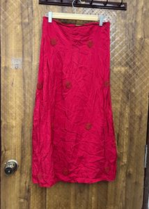 Vibrant Red Skirt with Heart Detail(Brand new )