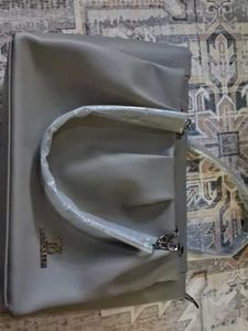 Chic Ruched Grey Handbag