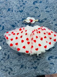 Adorable Heart Tutu Skirt Set