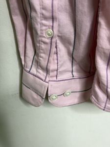 Men's Pink Striped Button-Down Shirt