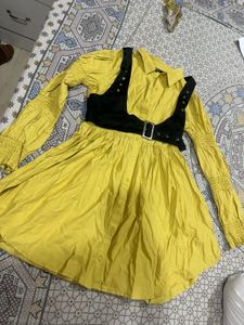 Yellow Dress with Black Harness