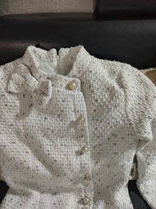 Elegant White Textured Coat