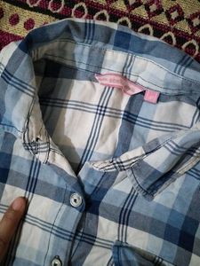 Blue Plaid Shirt Dress