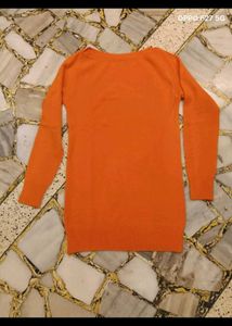 Stylish Orange Knit Sweater