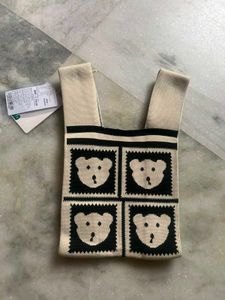 Cute Bear Knit Tote Bag