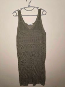 Knitted V-Neck Tank Dress