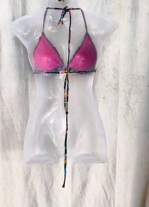 7249. Vibrant Paisley Print Bikini Top