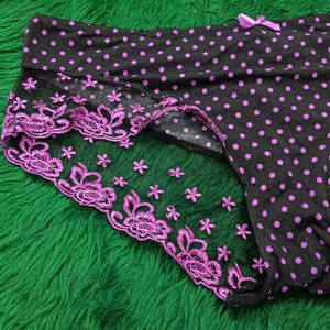 Black 🫴🏻🎁&amp; Pink Polka Dot Lace Briefs