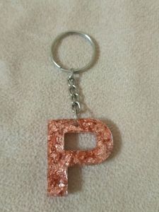 Beautiful Alphabet Resin Keychain