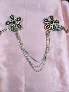 Vintage Rhinestone Flower Collar Clips