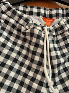 Gingham Check Pattern Pants