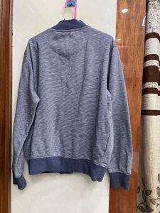 Men's Blue Striped Bomber Jacket