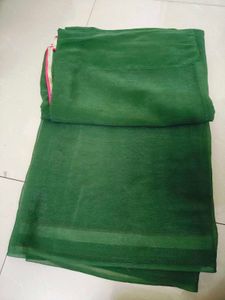 Elegant Green partywear Saree with Pink Border