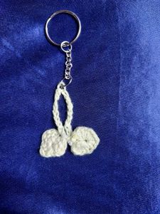 Crochet hearts bag charm and keychain