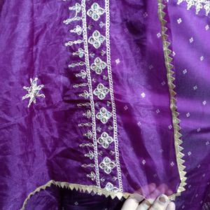 Unstitched Chanderi Silk Suit
