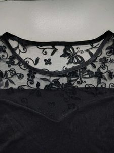Elegant Black Lace Detail Top