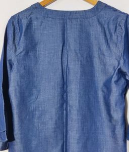 Denim blue Top For Wo