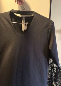 Chic Black Lace Sleeve Top