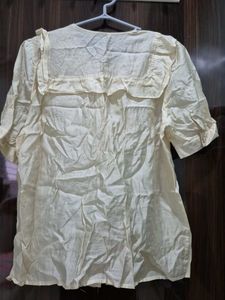 Ruffled Button-Down Top
