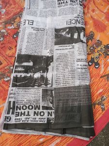 Emaar Newspaper Print New Saree