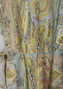Zara paisley print cotton button down dress