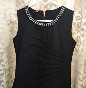 Black Jewel Neckline Dress