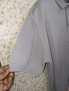 DRAW FIT knitted front open shirt