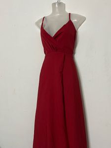 Pintresty Red Wrap Maxi Dress