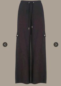 Black Cargo Wide Leg Pants