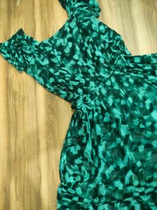 Emerald Green Velvet Fit &amp; Flare Dress