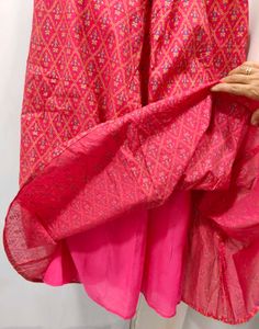 Vibrant Red Printed Ethnic Skirt