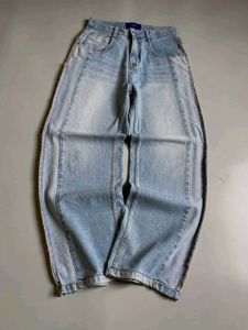 Y2k Shaded Blue Baggy Jeans